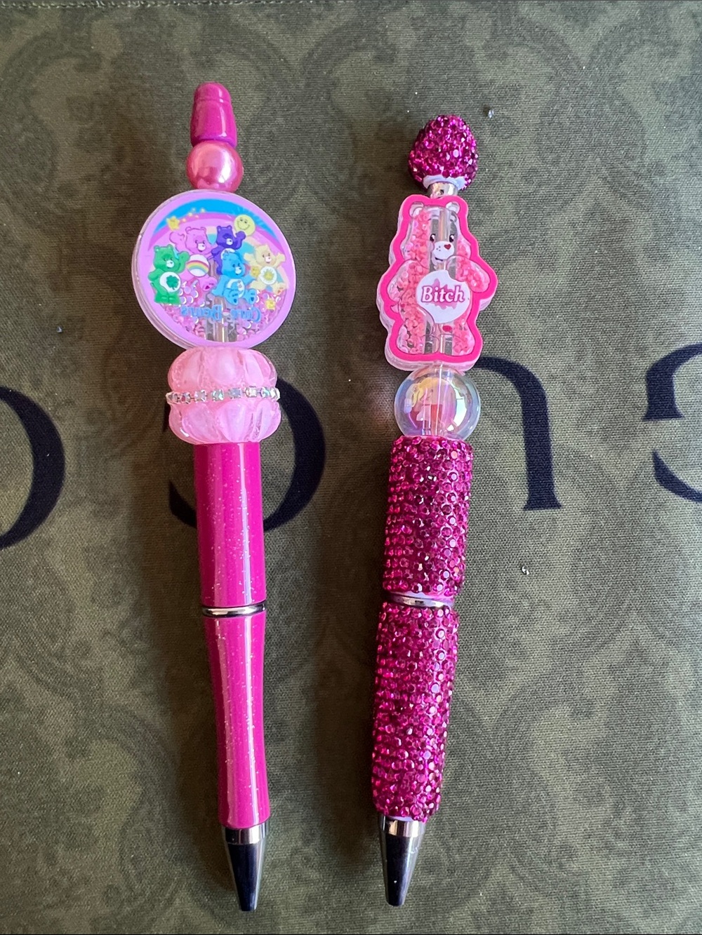 2x pens care bear Pink bad words Novelty Pen - Cute pen set